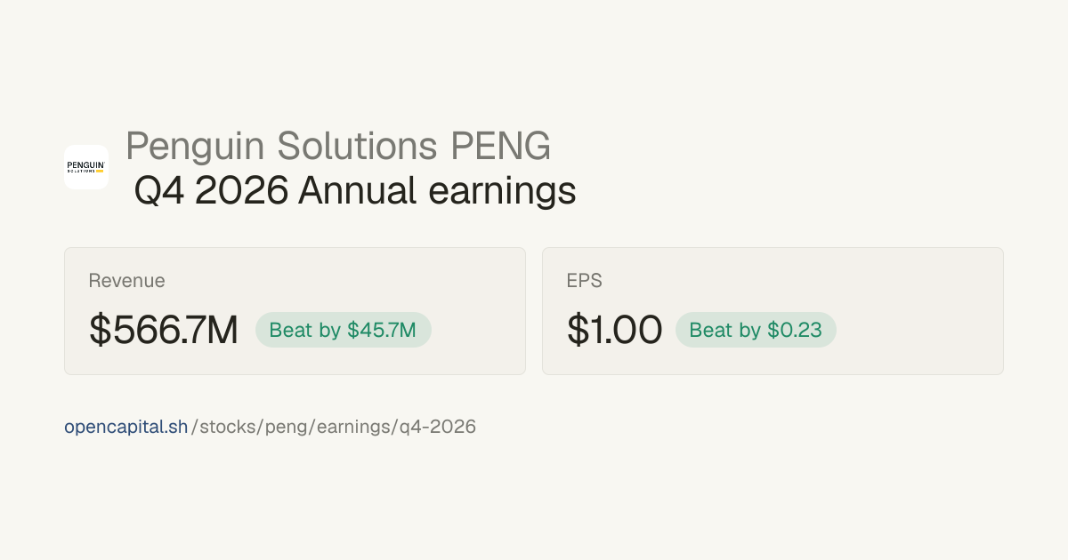 Penguin Solutions (PENG) Q4 2026 Annual Earnings — Beat Estimates
